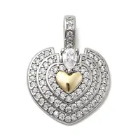 Brass Micro Pave Clear Cubic Zirconia Pendants