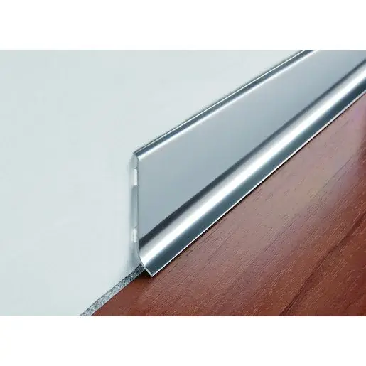 Lišta soklová Progress Profile silver lesk, nerez, dĺžka 200 cm, výška hrany 60 mm, BTAC60