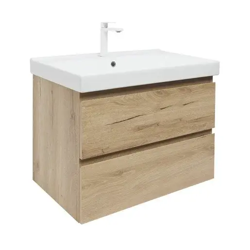 Kúpeľňová skrinka 2 zásuvky s umývadlom SAT B-Way 79x50x45 cm dub matný BWAY280OAKU1BBI