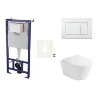Cenovo zvýhodnený závesný WC set SAT do ľahkých stien / predstenová montáž + WC Glacera Ava SIKOSSAVA20K