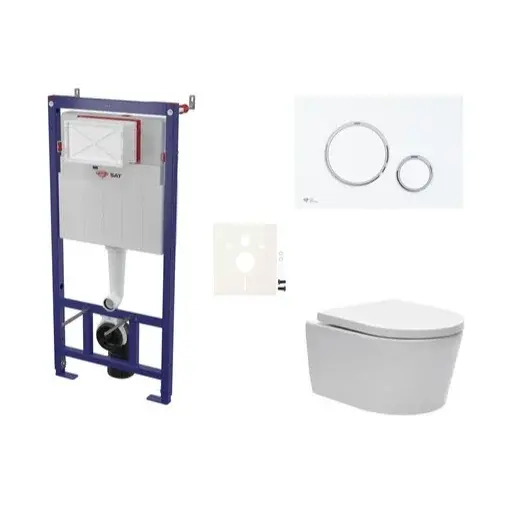 Cenovo zvýhodnený závesný WC set SAT do ľahkých stien / predstenová montáž + WC SAT Brevis SIKOSSBR76K