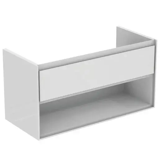 Ideal Standard Connect Air kúpeľňová skrinka pod umývadlo 100x44x51,7 cm v kombinácii biela lesk / biela mat E0828B2