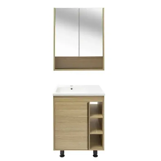 Kúpeľňová sústava s umývadlom a a zrkadlovú skriňu Naturel Lucca 59x70x45 cm dub mat LUCCASET60D