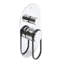 Sprchová a vaňová batéria SAT Fusion vrátane podomietkového telesa čierna SATBSFU215KPC