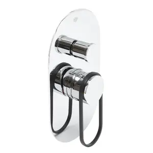 Sprchová a vaňová batéria SAT Fusion vrátane podomietkového telesa čierna SATBSFU215KPC