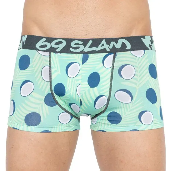 69SLAM Pánské boxerky hip bamboo coco blue M