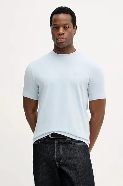 Tričko Karl Lagerfeld pánské, modrá barva, s aplikací, 561221.755750