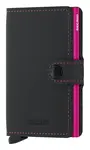 Kožená mini peňaženka Secrid Miniwallet Matte Black & Fuchsia