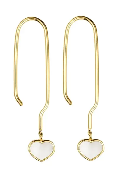 Pozlacené stříbrné náušnice Design Letters