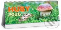 Huby 2026 - stolový kalendár (2-týždenný, riadkový)