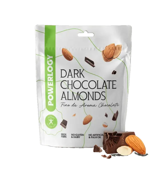 POWERLOGY Dark Chocolate Almonds 100 g