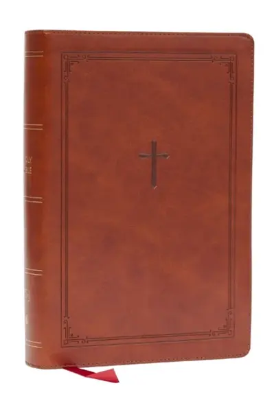 KJV Giant Print End-of-Verse Reference Bible, Brown Leathersoft, Red Letter, Comfort Print - Thomas Nelson