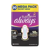 ALWAYS Platinum Ultra Secure Night Extra Hygienické vložky s křidélky 30 kusů