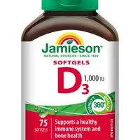 Jamieson Vitamín D3 1000 IU 75 kapslí