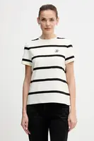 Tričko Tommy Hilfiger dámské, béžová barva, WW0WW47809