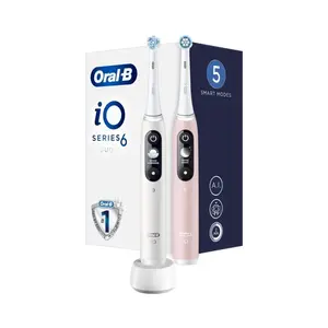 Oral-B iO Series 6 Duo elektrický zubní kartáček 2 ks White/Rose