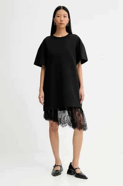 Bavlněné šaty MUNTHE ROSIE černá barva, 254132025426