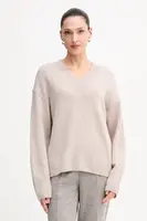 Svetr s příměsí vlny Marc O'Polo béžová barva, 510609060235