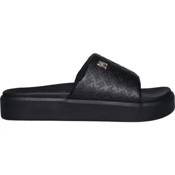 Tommy Hilfiger PLATFORM MONOGRAMPOOLSLIDE Dámské pantofle, černá, velikost