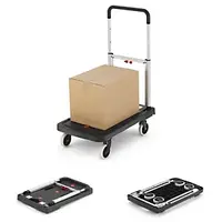 Kompaktní skládací vozík se zatahovací rukojetí a 4 koly