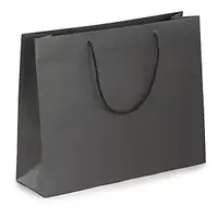 Luxusní kraftová taška s bavlněnými úchyty 400x320x120 mm, ČERNÁ