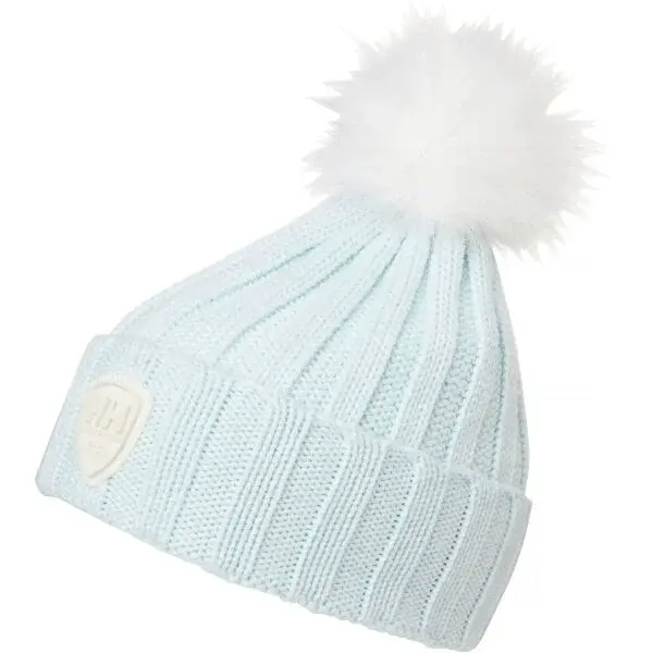 Helly Hansen W LIMELIGHT BEANIE Pletená čiapka s brmbolcom, svetlomodrá, veľkosť UNI