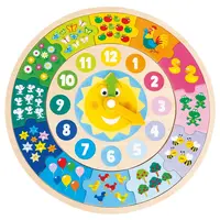 New Classic Toys Dřevěné hodiny + puzzle