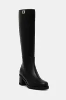 Kožené kozačky Baldinini dámské, černá barva, na podpatku, D6B032P5VITE