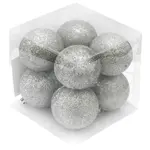 Ozdoby brokát -krabička 8ks stříbrné