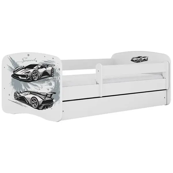 Dětská postel Babydreams+SZ+M bílá 70x140 auto