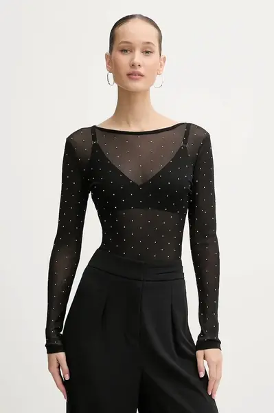 Body Never Fully Dressed dámské, černá barva, s aplikací, NFDTO1990