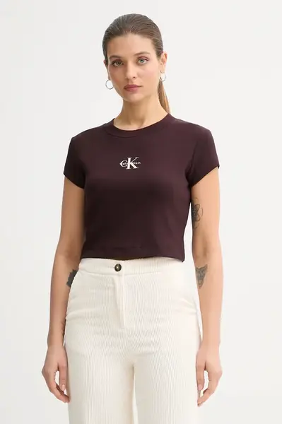 Tričko Calvin Klein Jeans dámské, bílá barva, LV047AB802