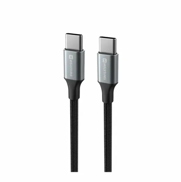 Swissten Textile II USB-C/USB-C, 1,5m černá