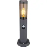 GLOBO Záhradná lampa BOSTON dymová E27 15 W pr. 127 x 1100 mm s pohyb.senzorom