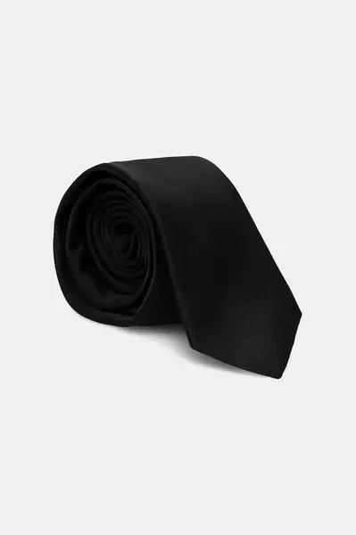 Hedvábná kravata Karl Lagerfeld černá barva, 500198.805100