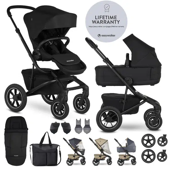 EASYWALKER Kočárek kombinovaný Jimmey Pepper Black XXL AIR + RWS