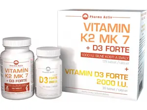 Pharma Activ Vitamín K2 MK7 + D3 FORTE 125 tablet + Vitamín D3 Forte 30 tablet