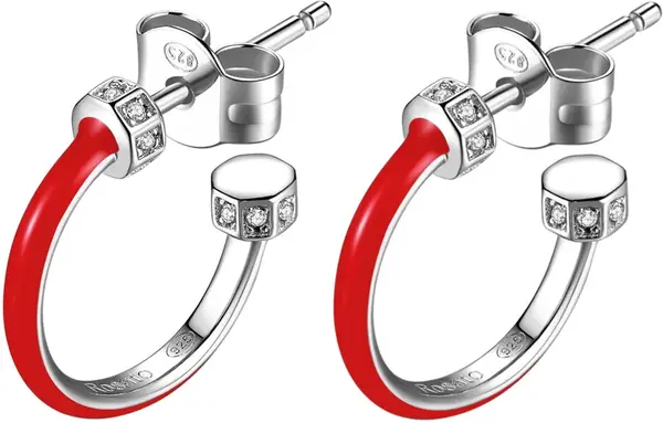 Rosato Stříbrné kruhové náušnice se zirkony Storie RZO004