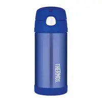 Thermos FUNtainer Dětská termoska s brčkem - modrá 355 ml