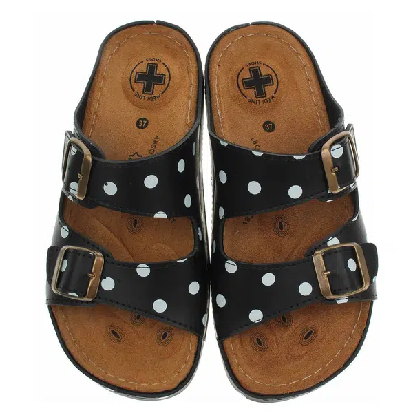 Dámské pantofle Medi Line S182.002 black dots 37
