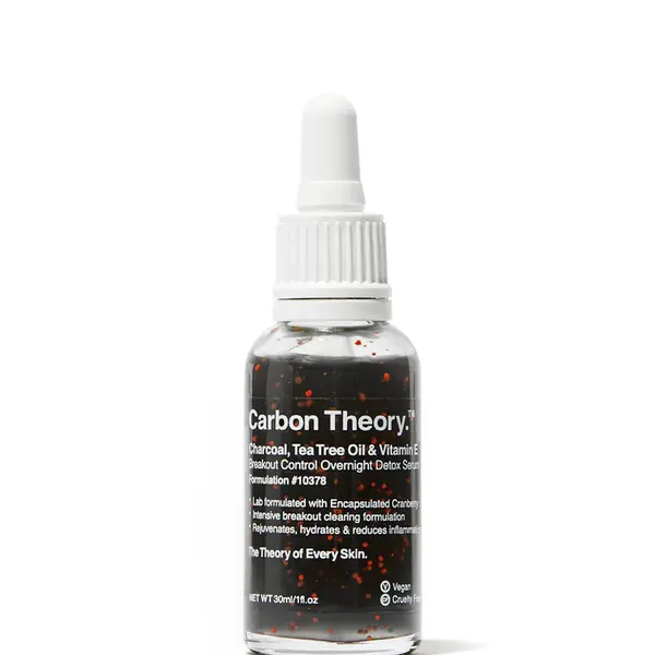 Carbon Theory Noční detoxikační sérum Charcoal, Tea Tree Oil & Vitamin E Breakout Control (Overnight Detox Serum) 30 ml