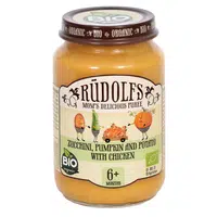 RUDOLFS Bio cuketa, dýně, brambory s kuřecím masem 6m+ 190 g