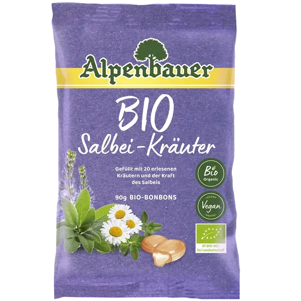 ALPENBAUER Přírodní bonbóny šalvěj a bylinky BIO 90 g