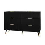 Modenvie SIDEBOARD z dřevotřísky, 120/77/40 cm černá, se 6 zásuvkami