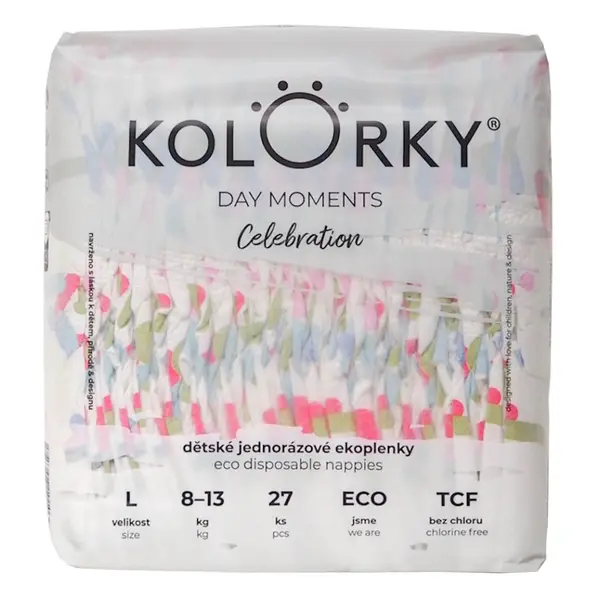 KOLORKY DAY Moments jednorázové EKO plenky L (8-13 kg) 27 kusů