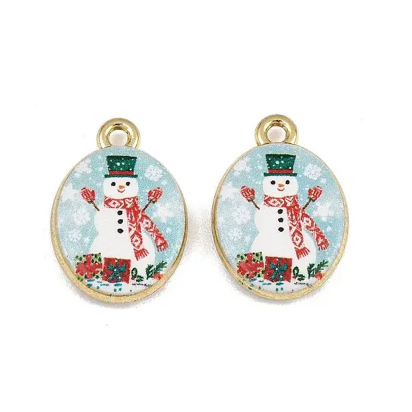 Christmas Printed Alloy Pendants