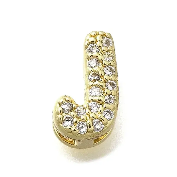 Rack Plating Brass Micro Pave Cubic Zirconia Letter Multi-Strand Links