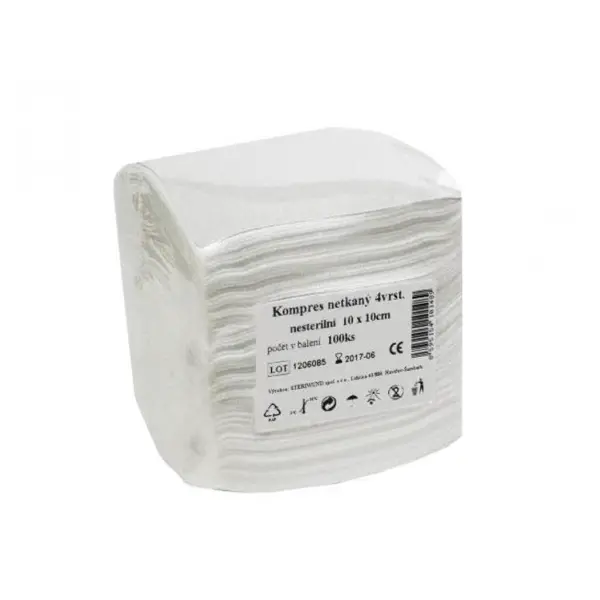 STERIWUND Kompres netkaná textilie nesterilní 10 x 10cm 100 kusů