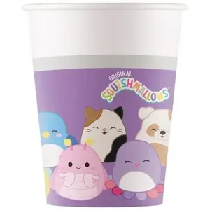 Kelímky papírové Squishmallows 250 ml 8 ks