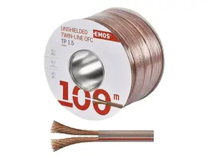 Dvojlinka nestíněná 2x1,5mm2 průhledná EMOS S8314 100m